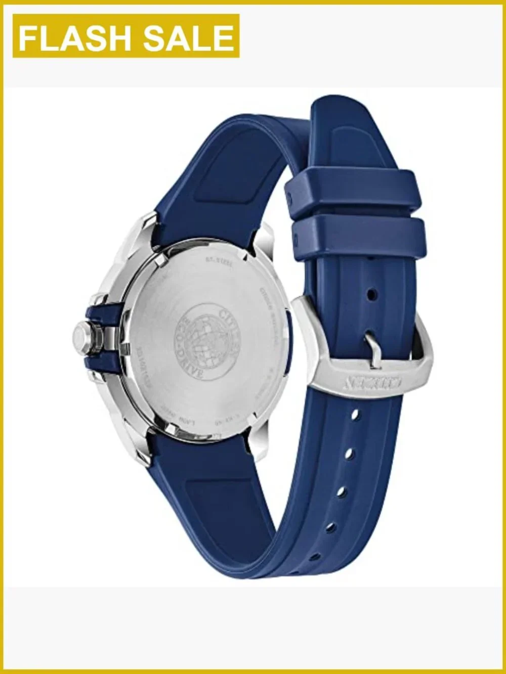 Men's Eco-Drive Stainless Steel Watch with Blue Polyurethane Strap